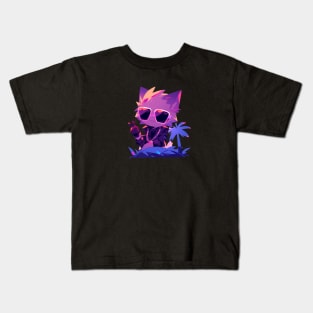 Synthwave Kawaii Kitty #4 Kids T-Shirt